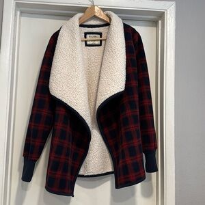 Abercrombie & Fitch Sherpa lined Stadium Sweater Cardigan